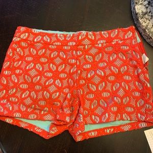 Judith March crochet shorts red/light blue sz Small